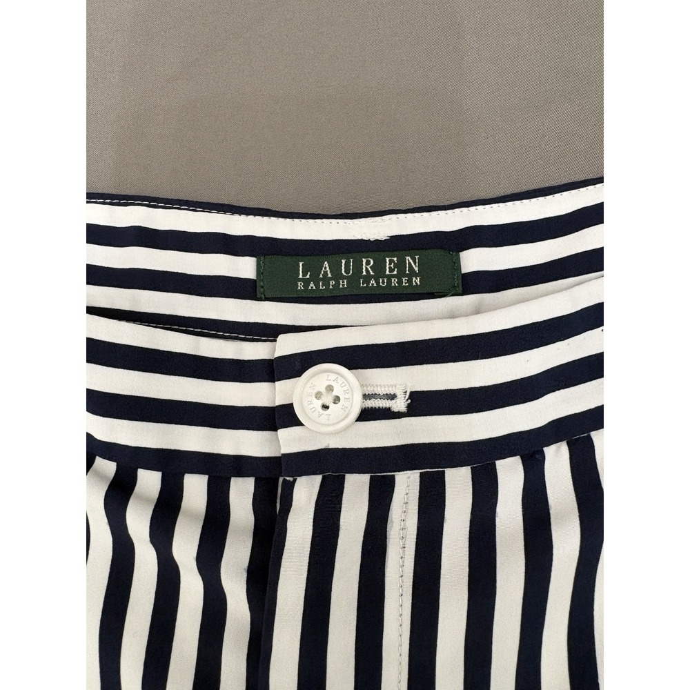 Lauren Ralph Lauren Size 12W Shorts Blue/white Stripe Lined Zip Beachy - Picture 3 of 8